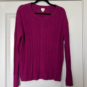 Purple cable knit sweater